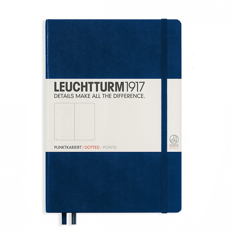 Leuchtturm1917 Medium Hardcover Notebook - Dotted - Navy - A5 -  - Notebooks - Bunbougu