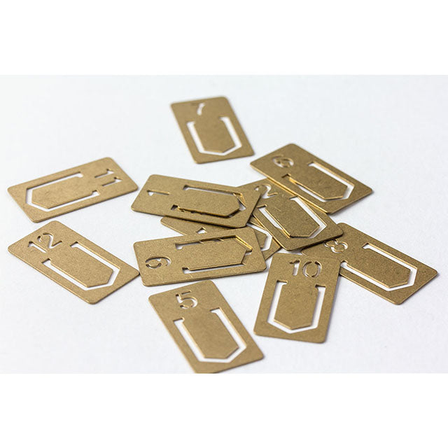 Traveler's Company Brass Number Clips - Set of 12 -  - Notebook Accessories - Bunbougu