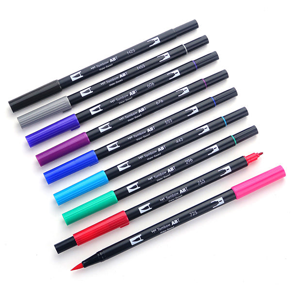 Tombow ABT Dual Brush Pen - 10 Colour Set - Galaxy (Slightly Damaged Packaging) - - Brush Pens - Bunbougu