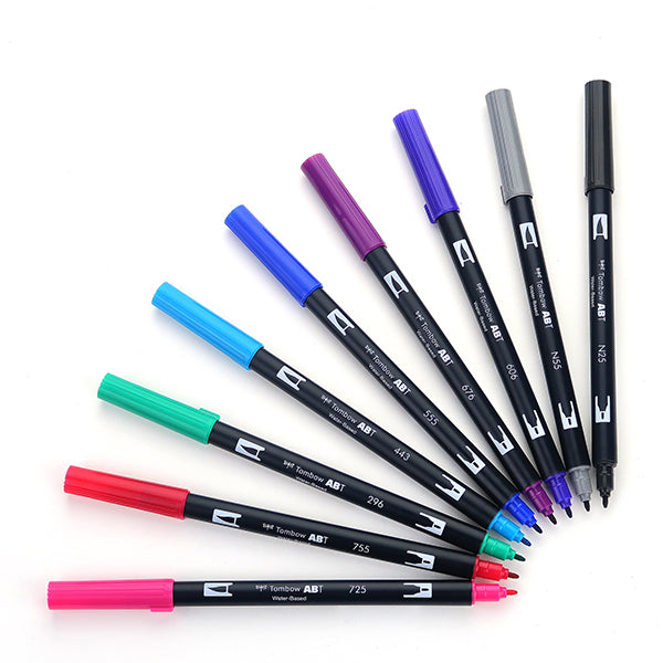 Tombow ABT Dual Brush Pen - 10 Colour Set - Galaxy (Slightly Damaged Packaging) - - Brush Pens - Bunbougu