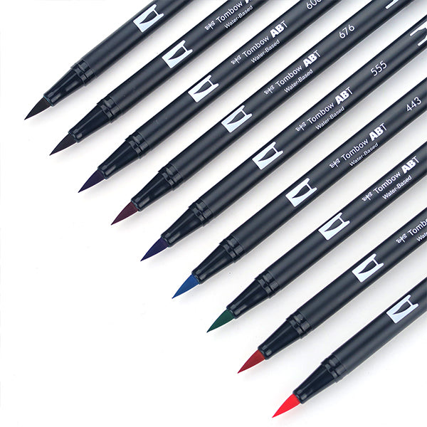 Tombow ABT Dual Brush Pen - 10 Colour Set - Galaxy (Slightly Damaged Packaging) - - Brush Pens - Bunbougu