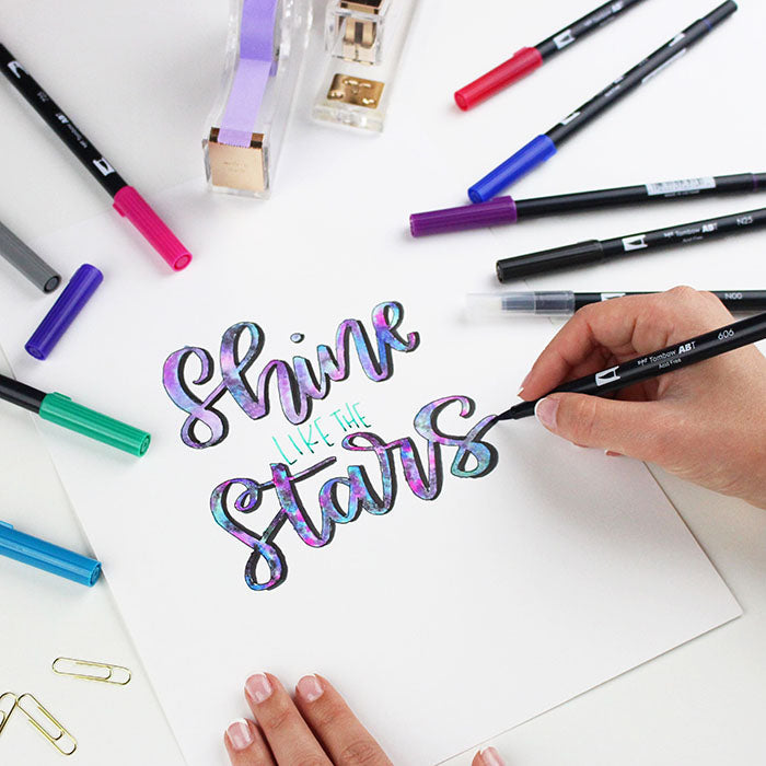 Tombow ABT Dual Brush Pen - 10 Colour Set - Galaxy (Slightly Damaged Packaging) - - Brush Pens - Bunbougu