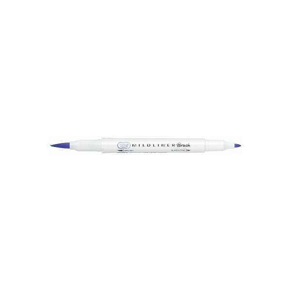 Zebra Mildliner Double-Sided Brush Pen - Fine Bullet Tip/Brush Tip - Mild Lavender - New Colour - Brush Pens - Bunbougu