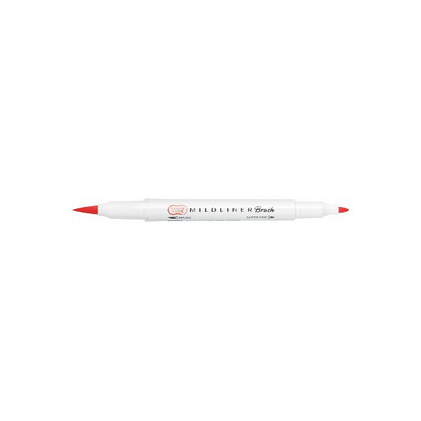 Zebra Mildliner Double-Sided Brush Pen - Fine Bullet Tip/Brush Tip - Mild Marigold - New Colour - Brush Pens - Bunbougu